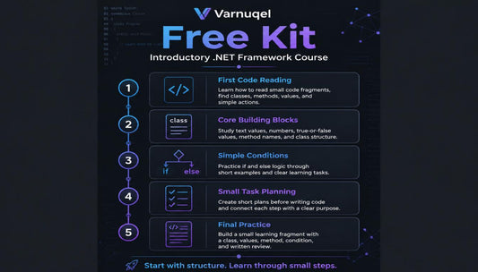 Varnugel Free Kit for Introductory .NET Framework Course on a dark background