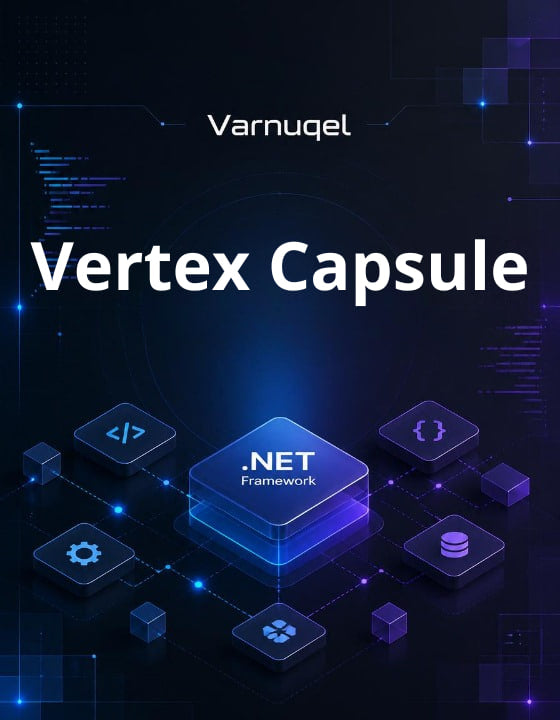 Varnugel Vertex Capsule with NET Framework on a dark background