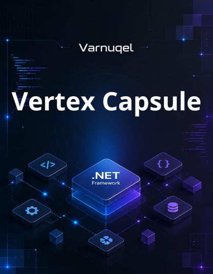 Varnugel Vertex Capsule with NET Framework on a dark background