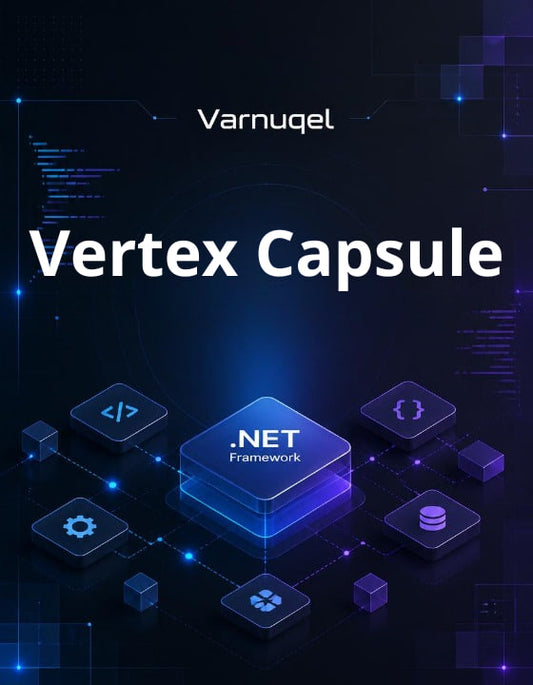 Varnugel Vertex Capsule with NET Framework on a dark background
