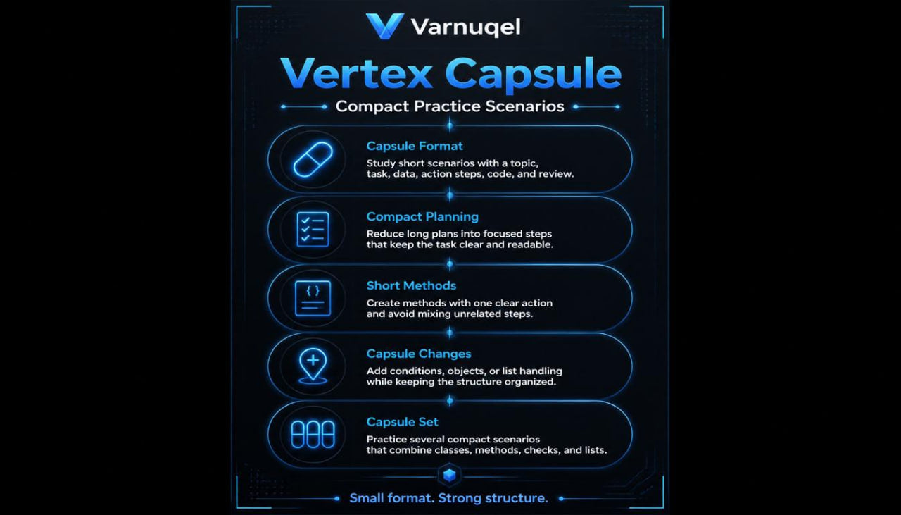Varnquel Vertex Capsule product description on a dark background